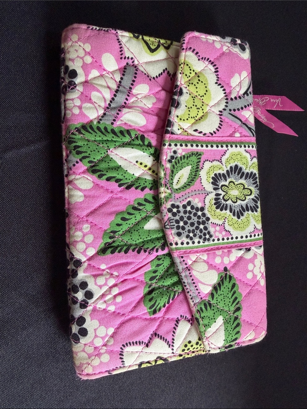 Vera Bradley Pink Green Floral Quilted Wallet